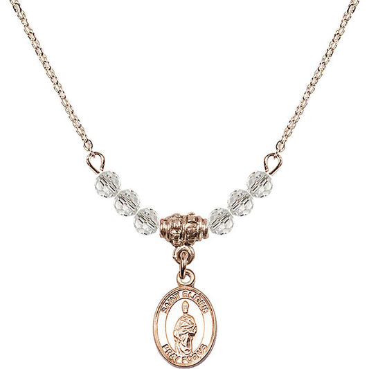 14kt Gold Filled Saint Eligius Birthstone Necklace with Crystal Beads - 9402