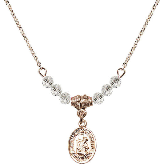 14kt Gold Filled Blessed Herman the Cripple Birthstone Necklace with Crystal Beads - 9403