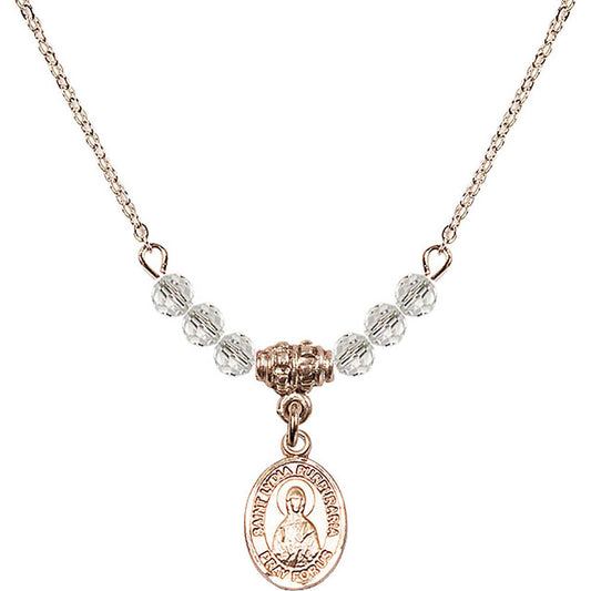 14kt Gold Filled Saint Lydia Purpuraria Birthstone Necklace with Crystal Beads - 9411
