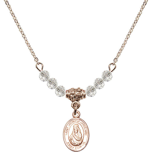 14kt Gold Filled Saint Jadwiga of Poland Birthstone Necklace with Crystal Beads - 9434