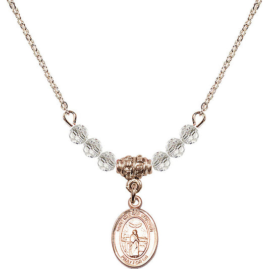 14kt Gold Filled Saint Medard of Noyon Birthstone Necklace with Crystal Beads - 9444