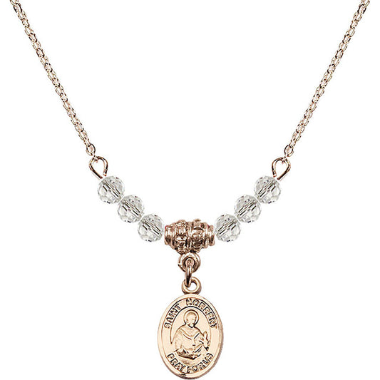 14kt Gold Filled Saint Norbert of Xanten Birthstone Necklace with Crystal Beads - 9447