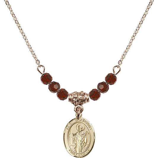 14kt Gold Filled Saint Wolfgang Birthstone Necklace with Garnet Beads - 9323