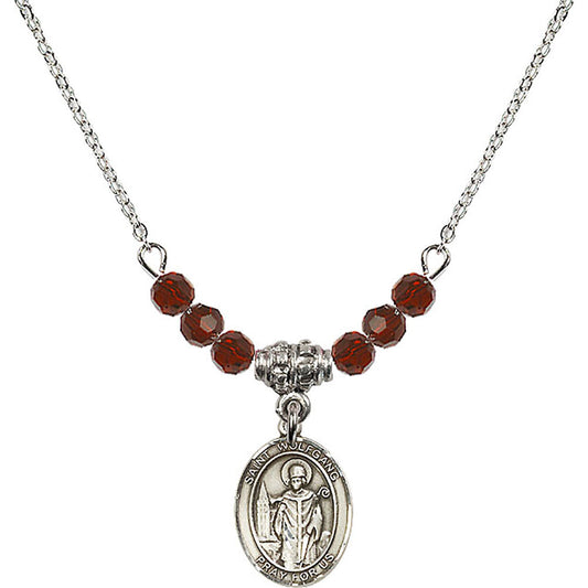 Sterling Silver Saint Wolfgang Birthstone Necklace with Garnet Beads - 9323