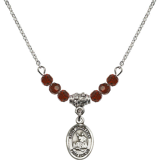 Sterling Silver Saint John Licci Birthstone Necklace with Garnet Beads - 9358
