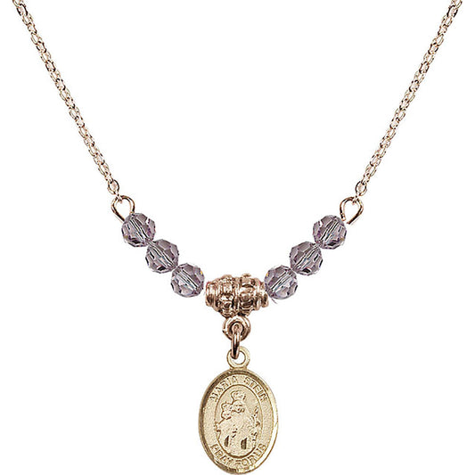 14kt Gold Filled Maria Stein Birthstone Necklace with Light Amethyst Beads - 9133