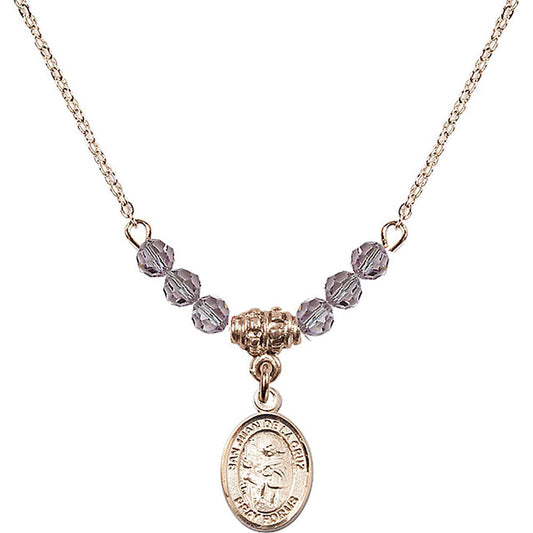 14kt Gold Filled San Juan de la Cruz Birthstone Necklace with Light Amethyst Beads - 9232