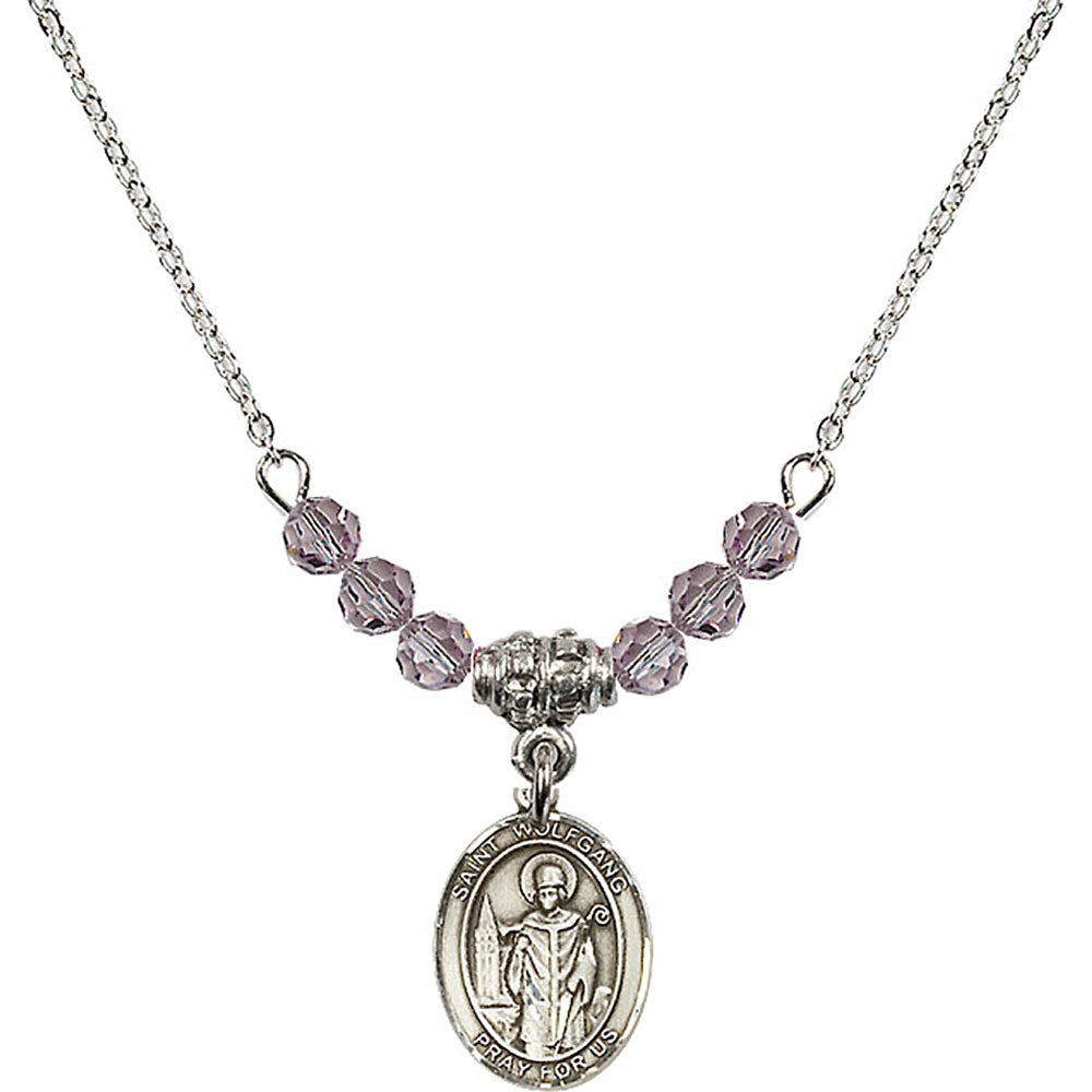 Sterling Silver Saint Wolfgang Birthstone Necklace with Light Amethyst Beads - 9323