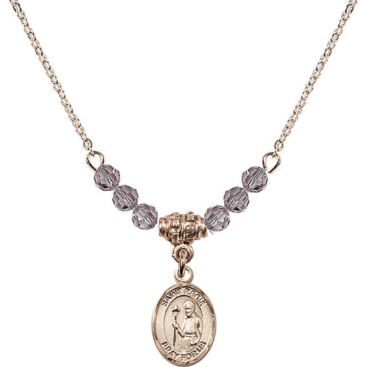 14kt Gold Filled Saint Regis Birthstone Necklace with Light Amethyst Beads - 9380