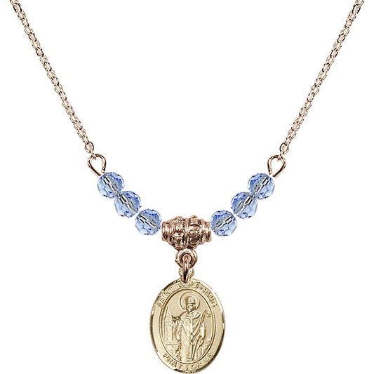 14kt Gold Filled Saint Wolfgang Birthstone Necklace with Light Sapphire Beads - 9323