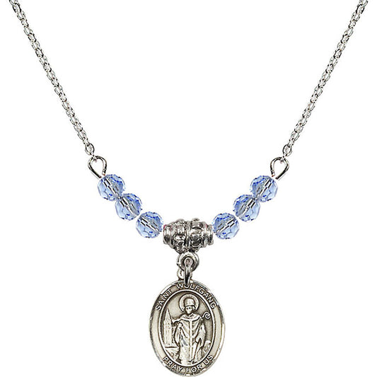Sterling Silver Saint Wolfgang Birthstone Necklace with Light Sapphire Beads - 9323