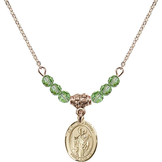 14kt Gold Filled Saint Wolfgang Birthstone Necklace with Peridot Beads - 9323