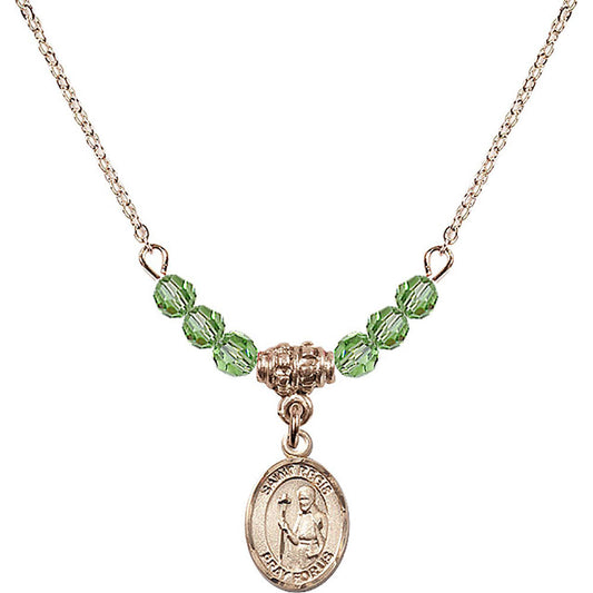 14kt Gold Filled Saint Regis Birthstone Necklace with Peridot Beads - 9380