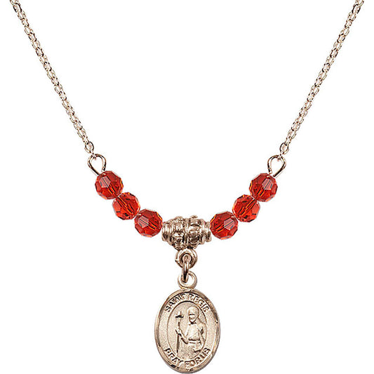 14kt Gold Filled Saint Regis Birthstone Necklace with Ruby Beads - 9380