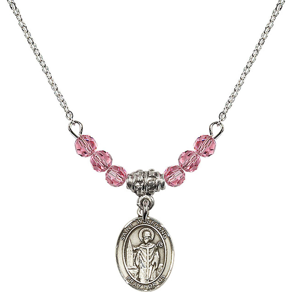 Sterling Silver Saint Wolfgang Birthstone Necklace with Rose Beads - 9323