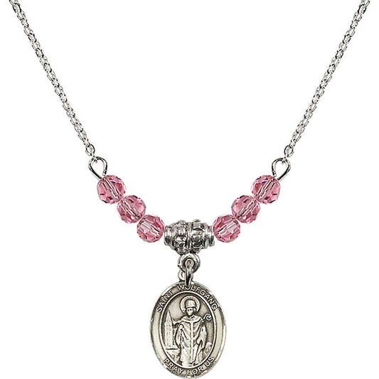 Sterling Silver Saint Wolfgang Birthstone Necklace with Rose Beads - 9323