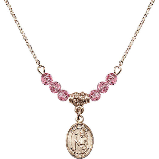 14kt Gold Filled Saint Regis Birthstone Necklace with Rose Beads - 9380