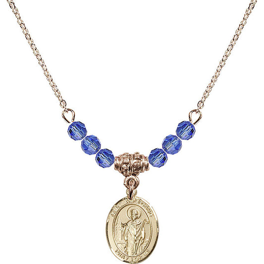14kt Gold Filled Saint Wolfgang Birthstone Necklace with Sapphire Beads - 9323
