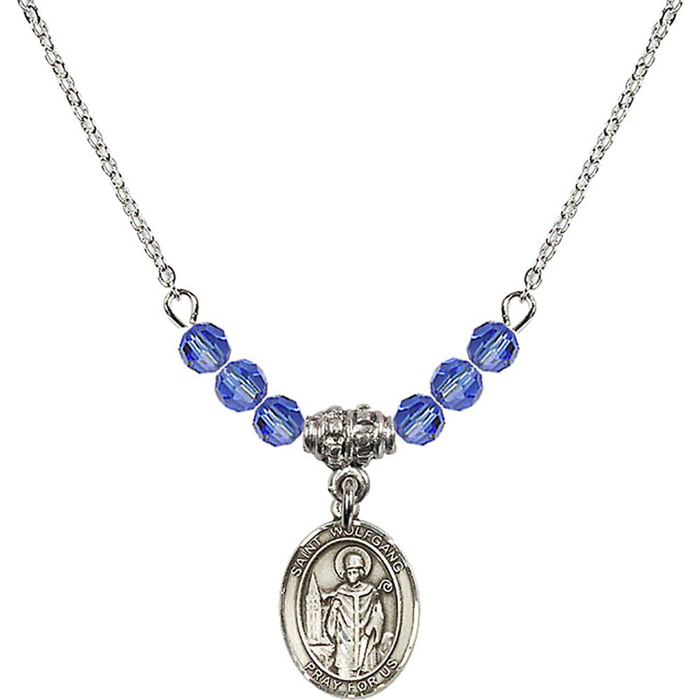 Sterling Silver Saint Wolfgang Birthstone Necklace with Sapphire Beads - 9323