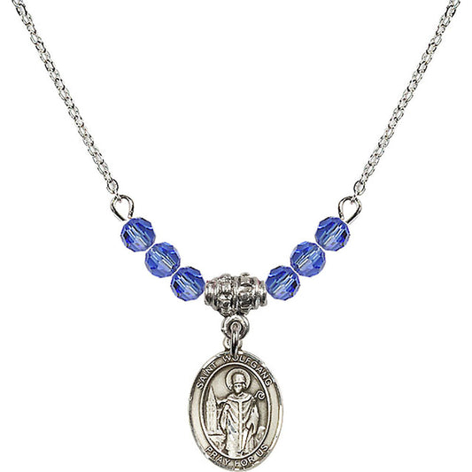 Sterling Silver Saint Wolfgang Birthstone Necklace with Sapphire Beads - 9323