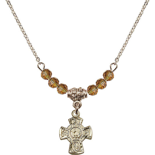 14kt Gold Filled 5-Way Birthstone Necklace with Topaz Beads - 3145