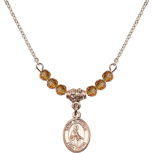 14kt Gold Filled Saint Remigius of Reims Birthstone Necklace with Topaz Beads - 9274