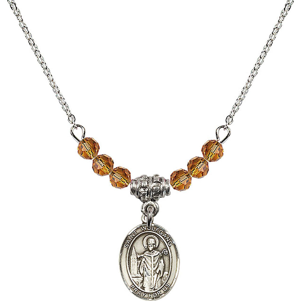 Sterling Silver Saint Wolfgang Birthstone Necklace with Topaz Beads - 9323