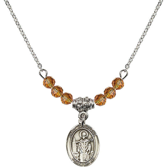 Sterling Silver Saint Wolfgang Birthstone Necklace with Topaz Beads - 9323
