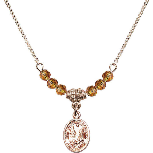 14kt Gold Filled Saint Catherine of Bologna Birthstone Necklace with Topaz Beads - 9354