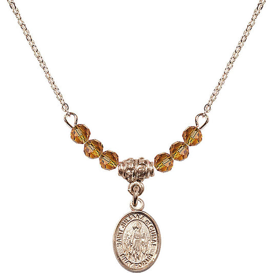 14kt Gold Filled Saint Juliana of Cumae Birthstone Necklace with Topaz Beads - 9372
