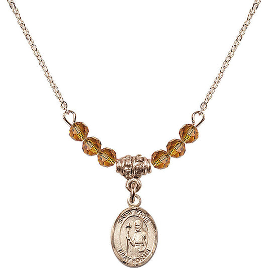 14kt Gold Filled Saint Regis Birthstone Necklace with Topaz Beads - 9380