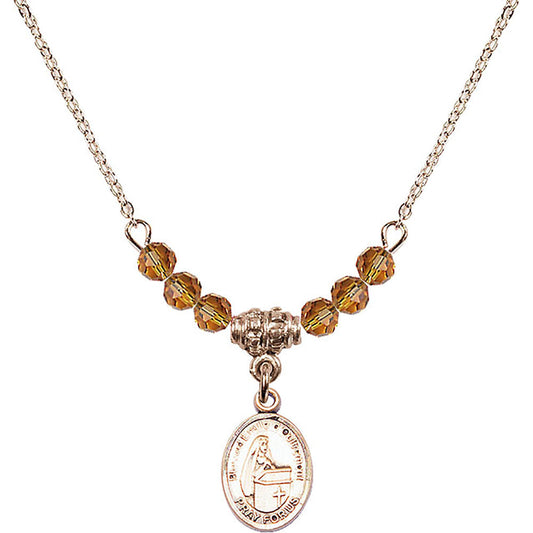 14kt Gold Filled Blessed Emilee Doultremont Birthstone Necklace with Topaz Beads - 9390