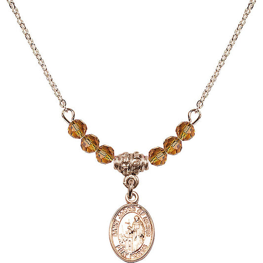 14kt Gold Filled Saint Jacob of Nisibis Birthstone Necklace with Topaz Beads - 9392