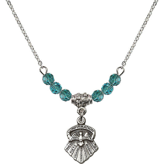 Sterling Silver Seven Gifts Birthstone Necklace with Zircon Beads - 0887