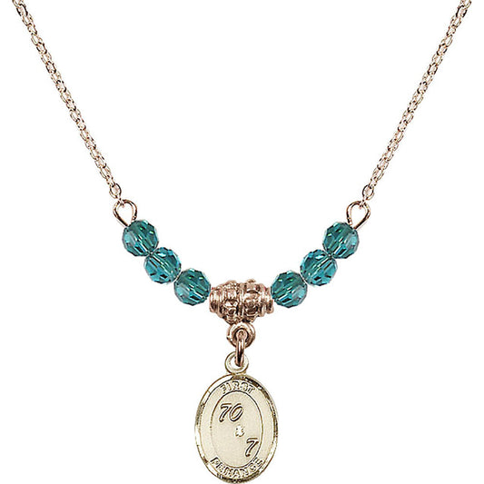 14kt Gold Filled First Penance Birthstone Necklace with Zircon Beads - 0967