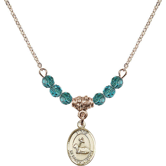 14kt Gold Filled First Reconciliation Birthstone Necklace with Zircon Beads - 0968