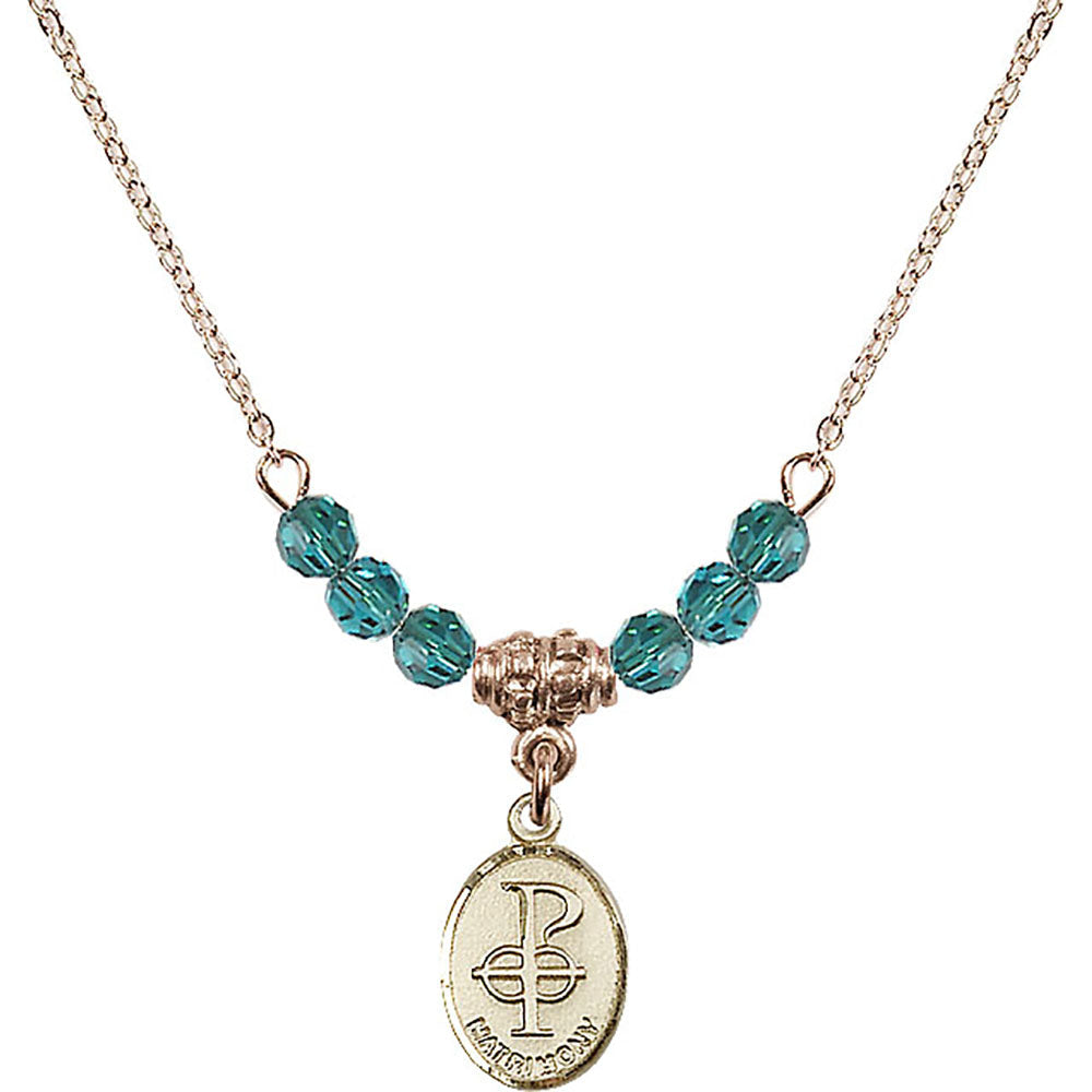14kt Gold Filled Matrimony Birthstone Necklace with Zircon Beads - 0969