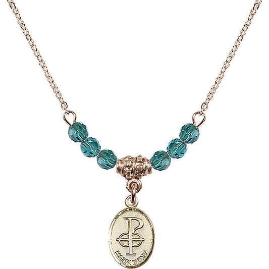 14kt Gold Filled Matrimony Birthstone Necklace with Zircon Beads - 0969