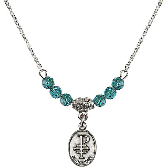 Sterling Silver Matrimony Birthstone Necklace with Zircon Beads - 0969