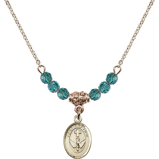 14kt Gold Filled Confirmation Birthstone Necklace with Zircon Beads - 0973