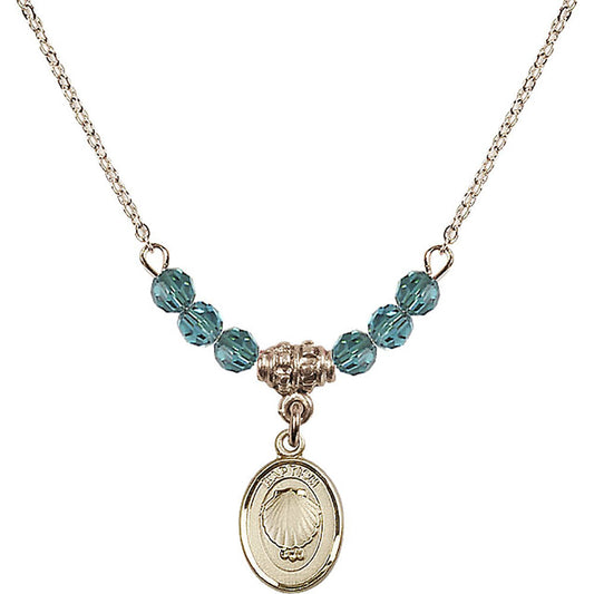 14kt Gold Filled Baptism Birthstone Necklace with Zircon Beads - 0974