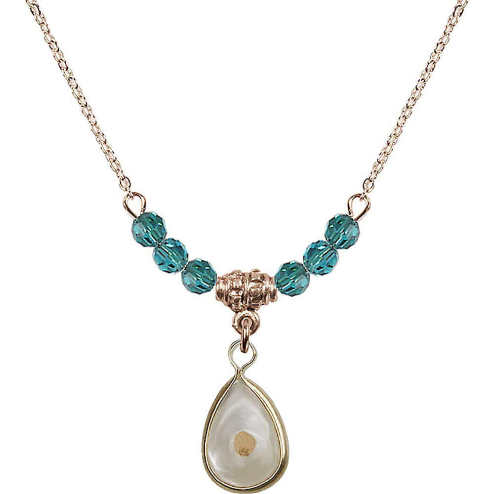 14kt Gold Filled Mustard Seed Birthstone Necklace with Zircon Beads - 1700
