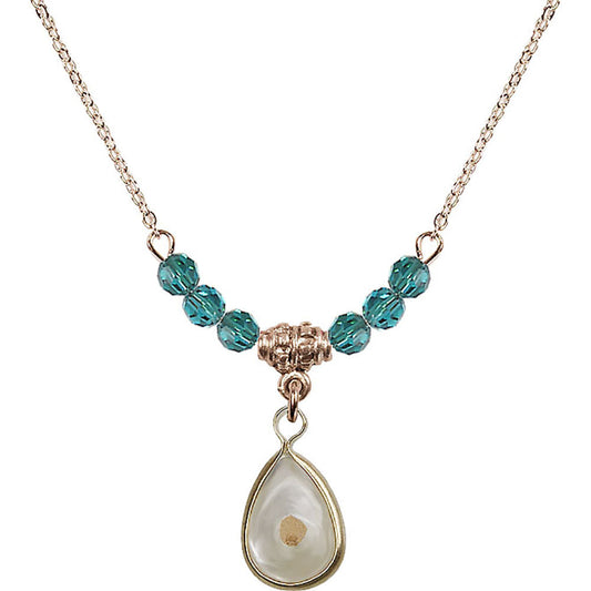 14kt Gold Filled Mustard Seed Birthstone Necklace with Zircon Beads - 1700