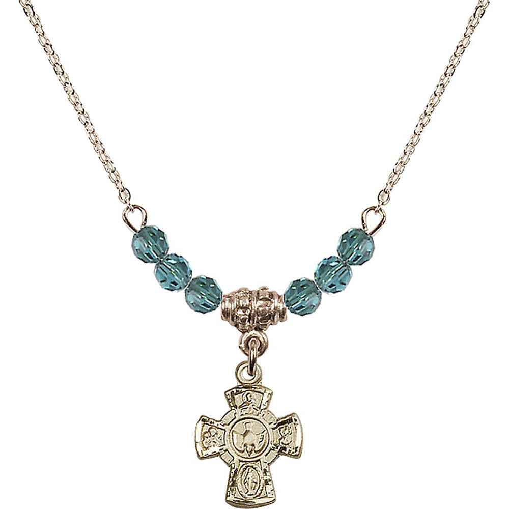 14kt Gold Filled 5-Way Birthstone Necklace with Zircon Beads - 3145