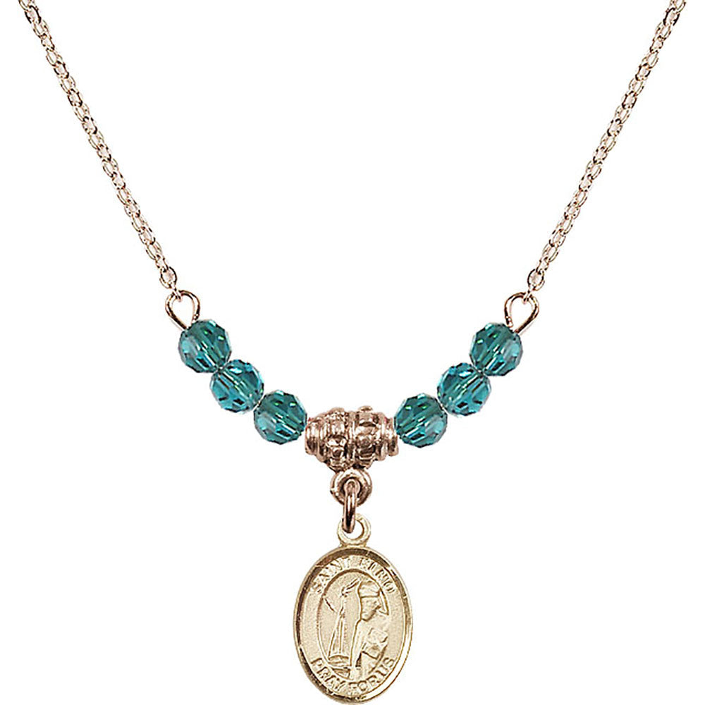 14kt Gold Filled Saint Elmo Birthstone Necklace with Zircon Beads - 9031