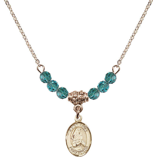 14kt Gold Filled Saint Emily de Vialar Birthstone Necklace with Zircon Beads - 9047