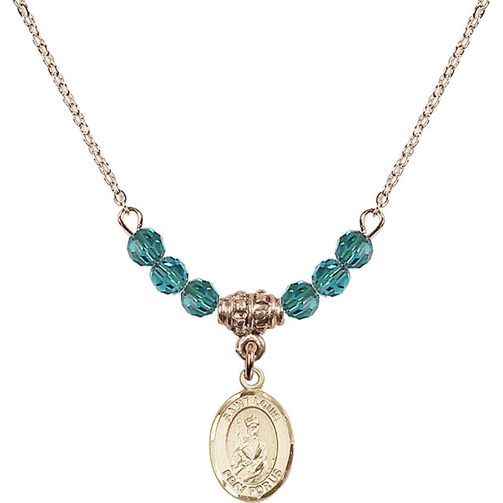 14kt Gold Filled Saint Louis Birthstone Necklace with Zircon Beads - 9081