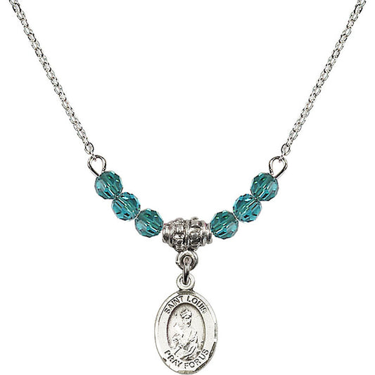 Sterling Silver Saint Louis Birthstone Necklace with Zircon Beads - 9081