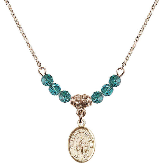 14kt Gold Filled Lord Is My Shepherd Birthstone Necklace with Zircon Beads - 9119