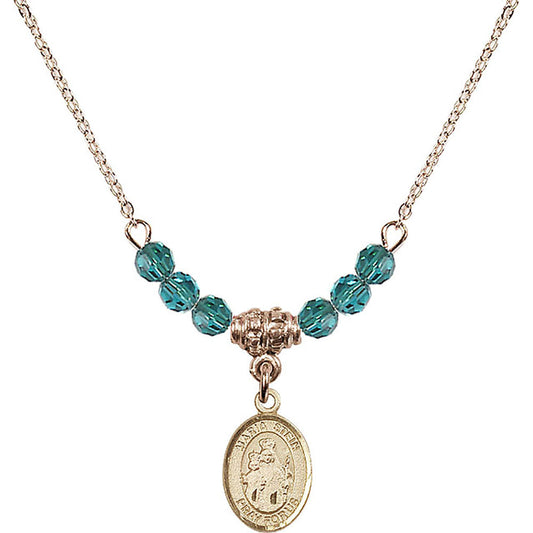 14kt Gold Filled Maria Stein Birthstone Necklace with Zircon Beads - 9133